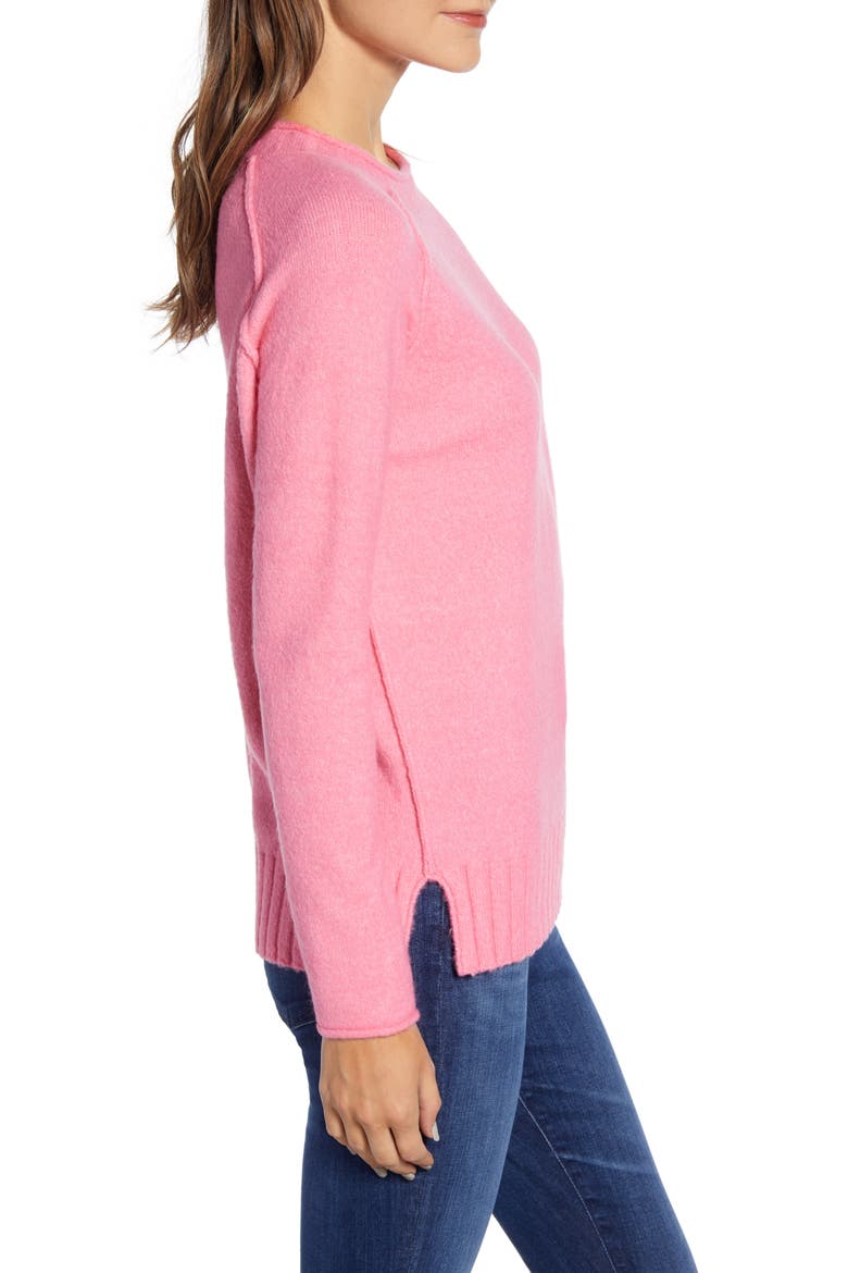 Cozy Crewneck Sweater, Alternate, color, PINK AURORA