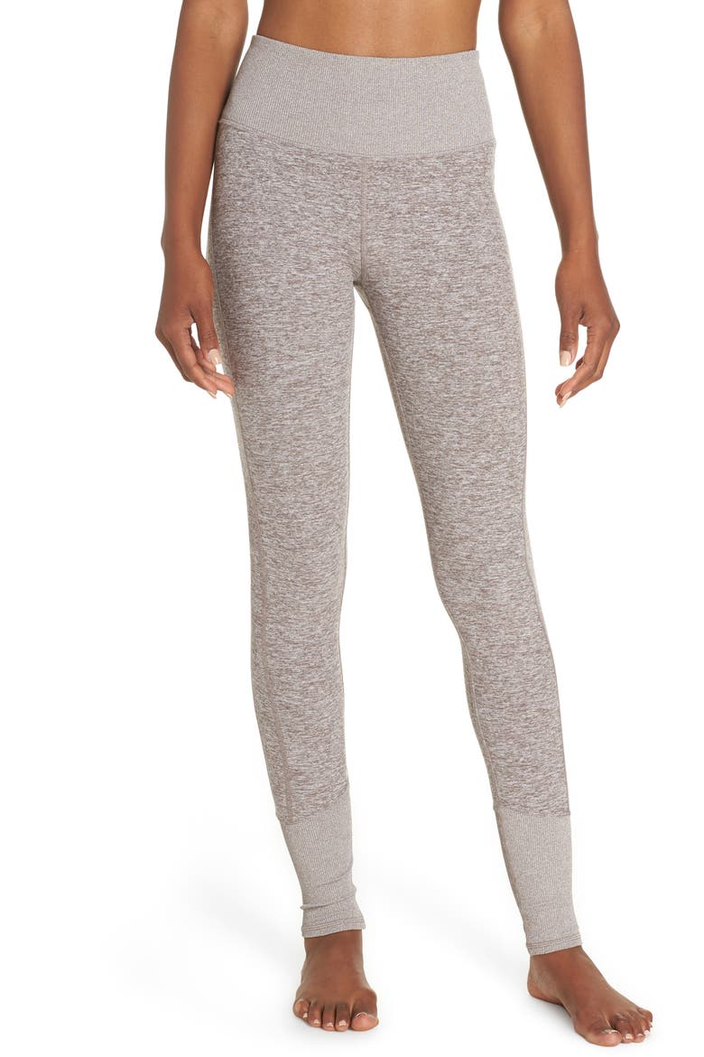 High Waist Lounge Leggings, Main, color, GRAVEL HEATHER