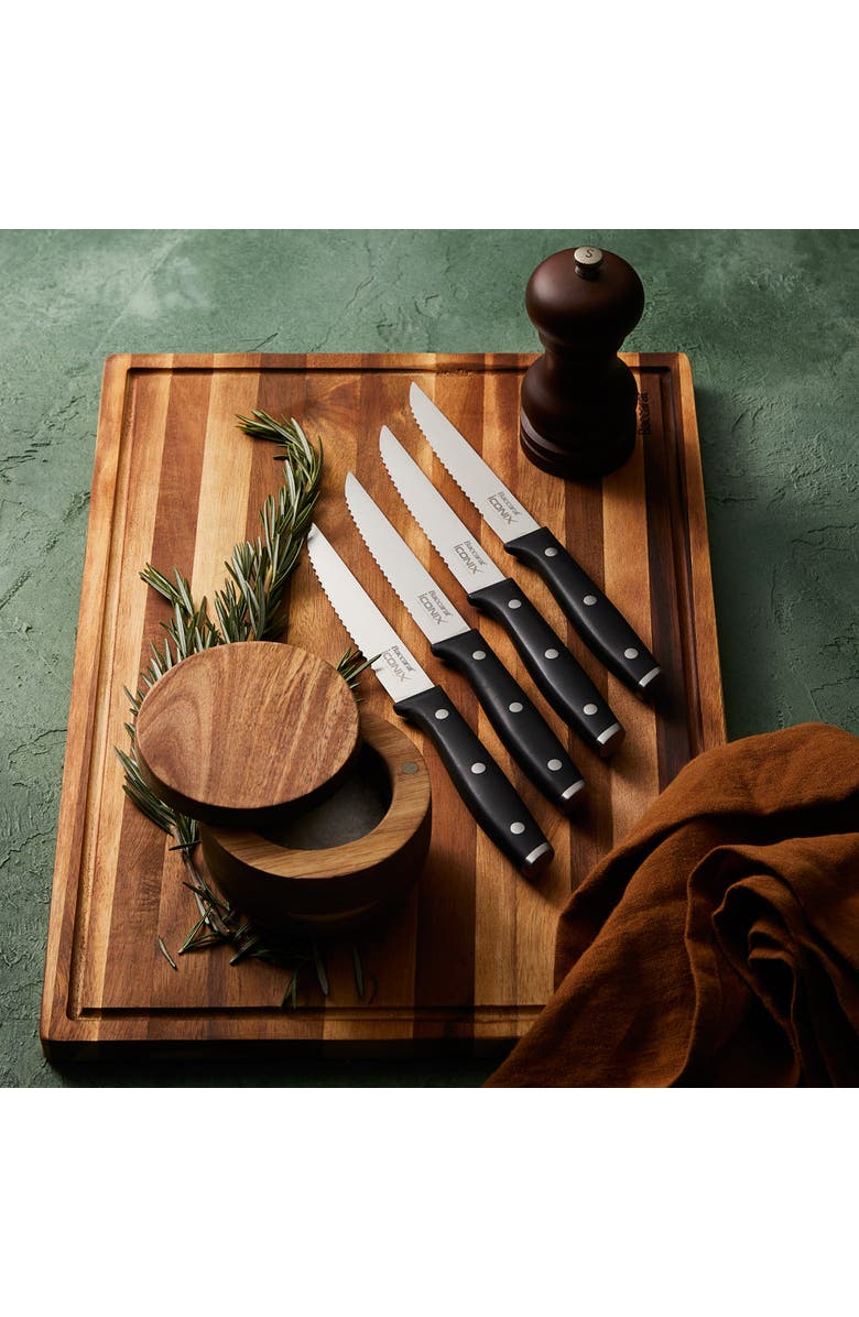 Cuisine::pro<sup>®</sup> iconiX<sup>®</sup> 4-Piece Steak Knife Set, Alternate, color, Black