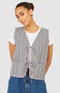 Yumi Gingham Reversible Cotton Tie Waistcoat