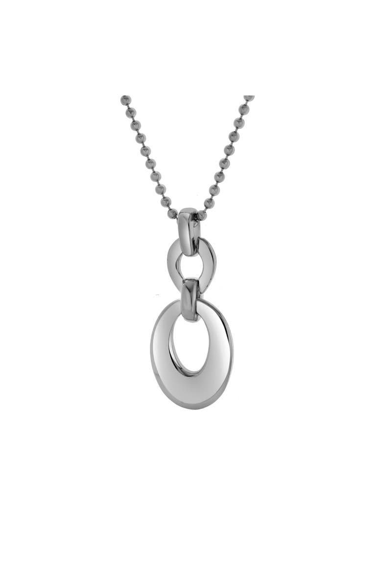 Marcelline Sterling Silver 0.03 Ct Diamond Linked Oval Pendant, Alternate, color, 925 Sterling Silver