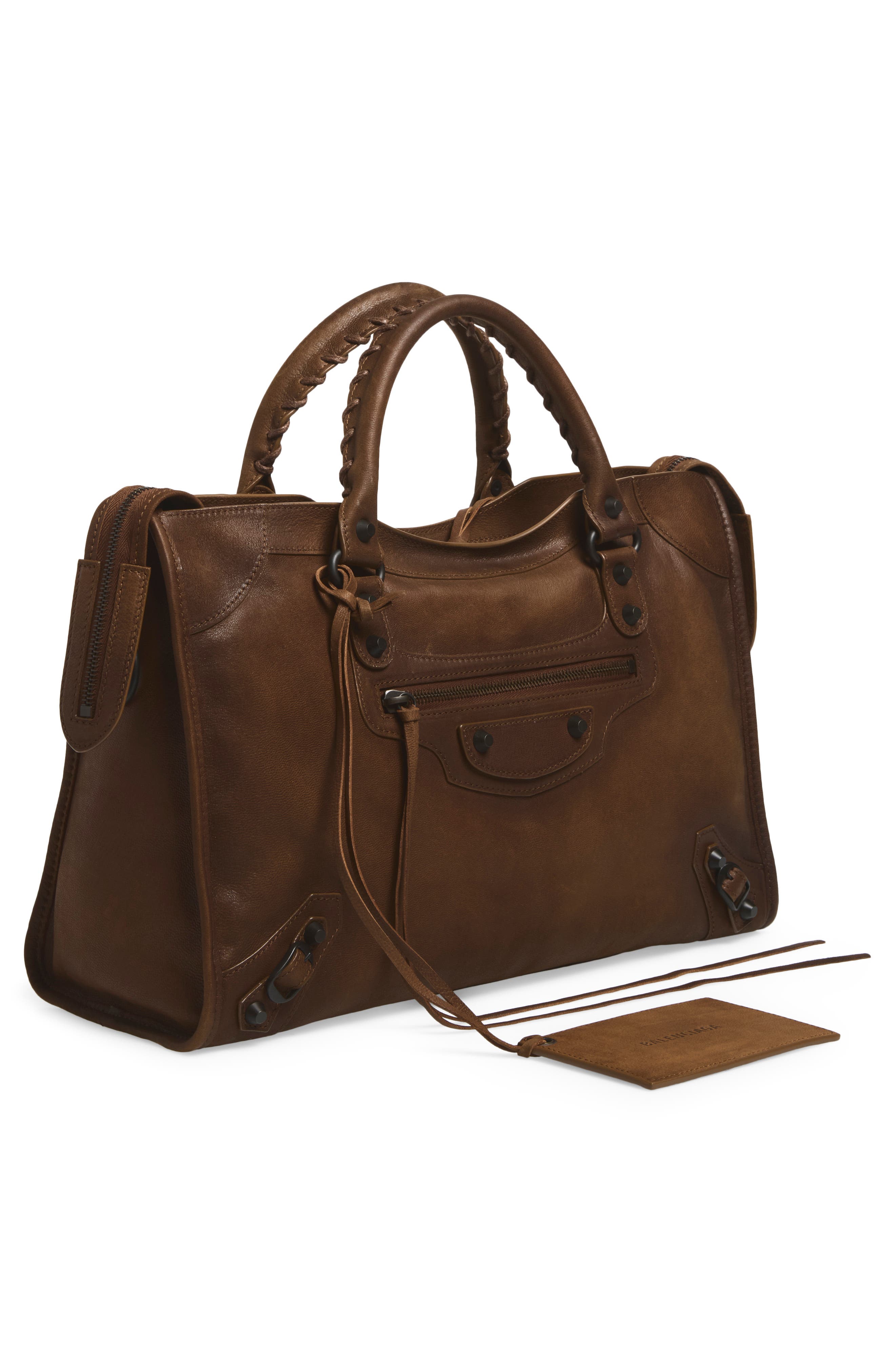 Medium Le City Leather Bag, Alternate, color, 2247 CARAMEL