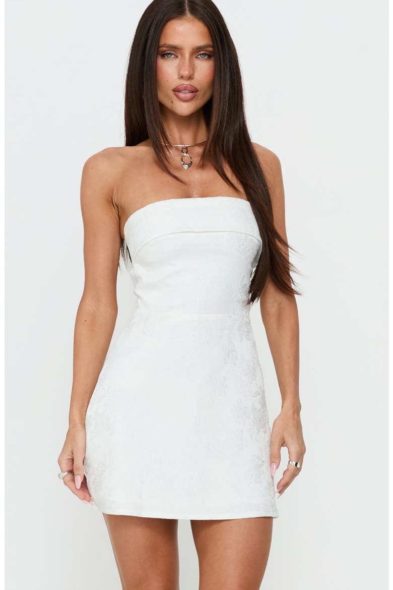 Dakhoda Strapless Minidress, Alternate, color, WHITE