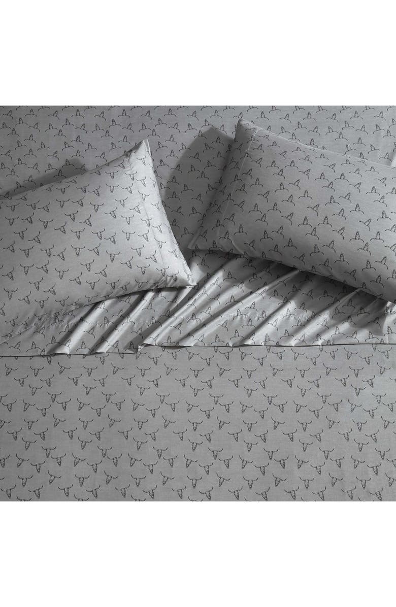 Wrangler Steer Skulls Sheet Set, Alternate, color, Dark Grey
