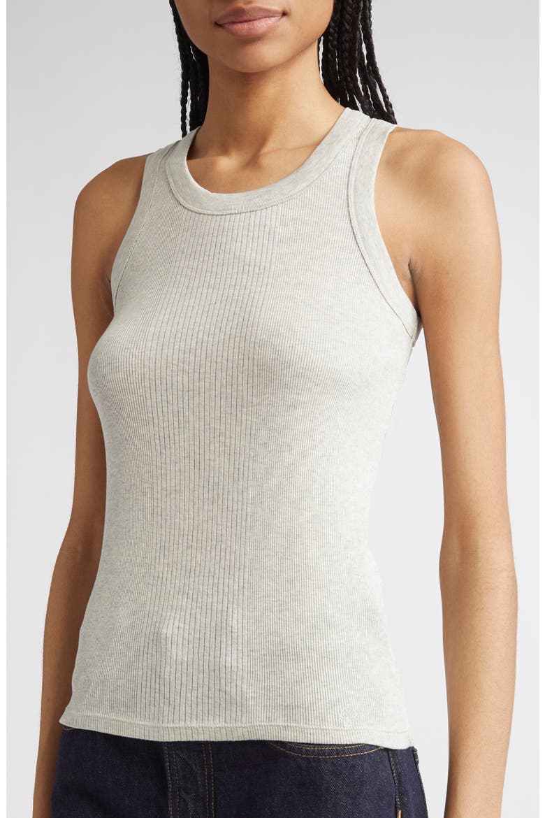 Limba Mercerized Cotton Rib Tank, Alternate, color, GREY MELANGE
