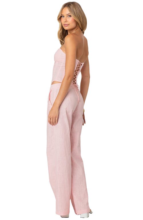 Edikted Arya Straight Leg Cotton Pants In Pink