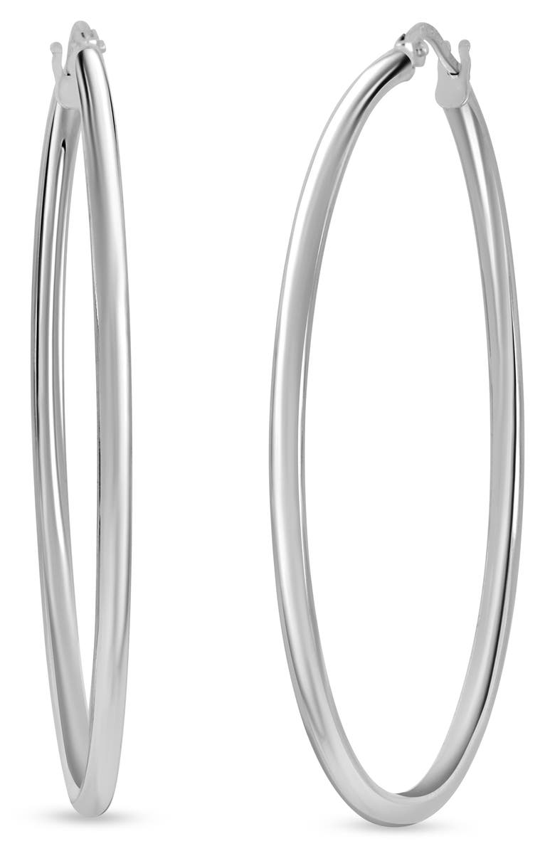 Bony Levy 14K Gold Hoop Earrings, Alternate, color, White Gold