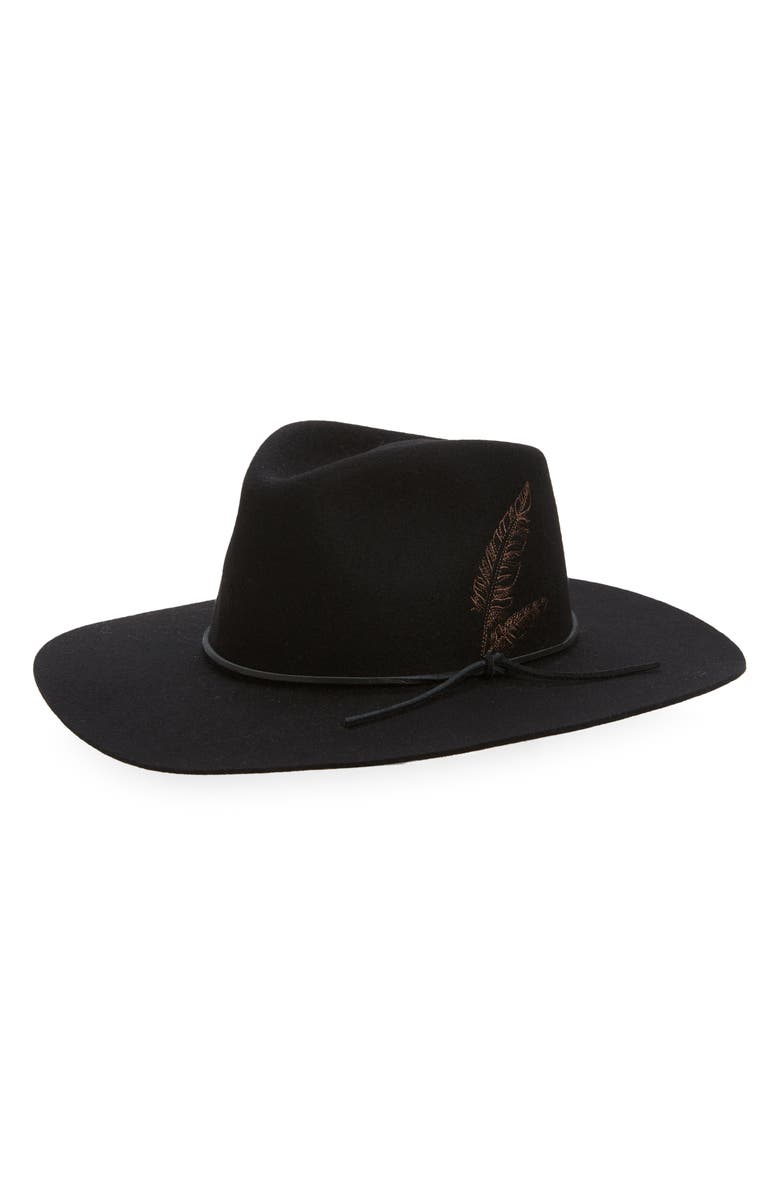 rag & bone Kacy Feather Wool Fedora, Main, color, 