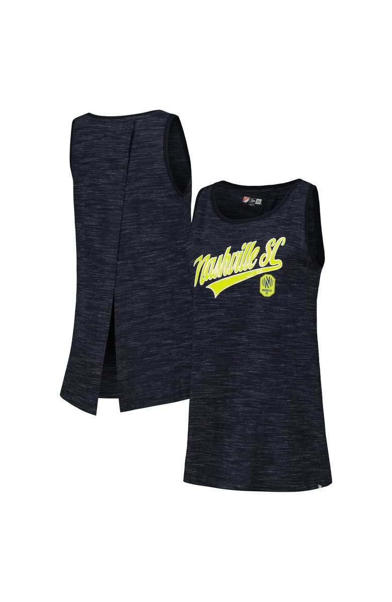 5TH AND OCEAN BY NEW ERA Women's 5th & Ocean by New Era Navy Nashville SC Athletic Cross Back Tank Top, Alternate, color, Navy