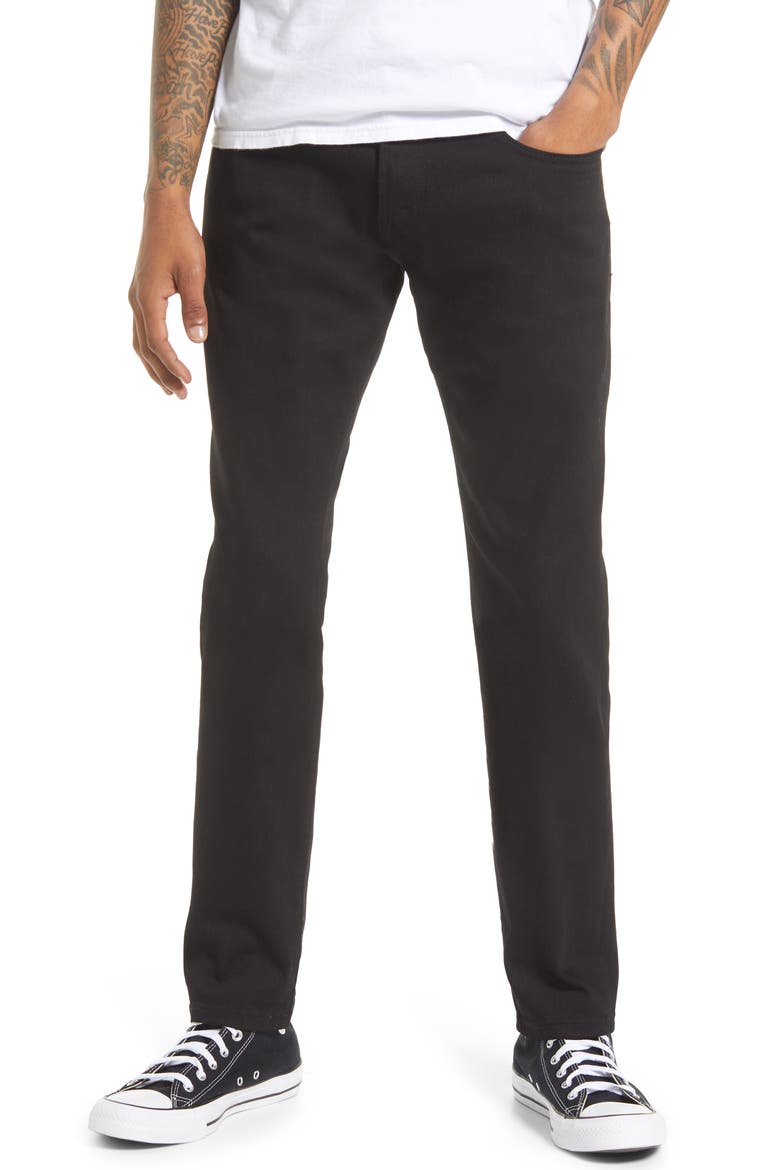 Rocker Stretch Denim Jeans, Main, color, BLACK