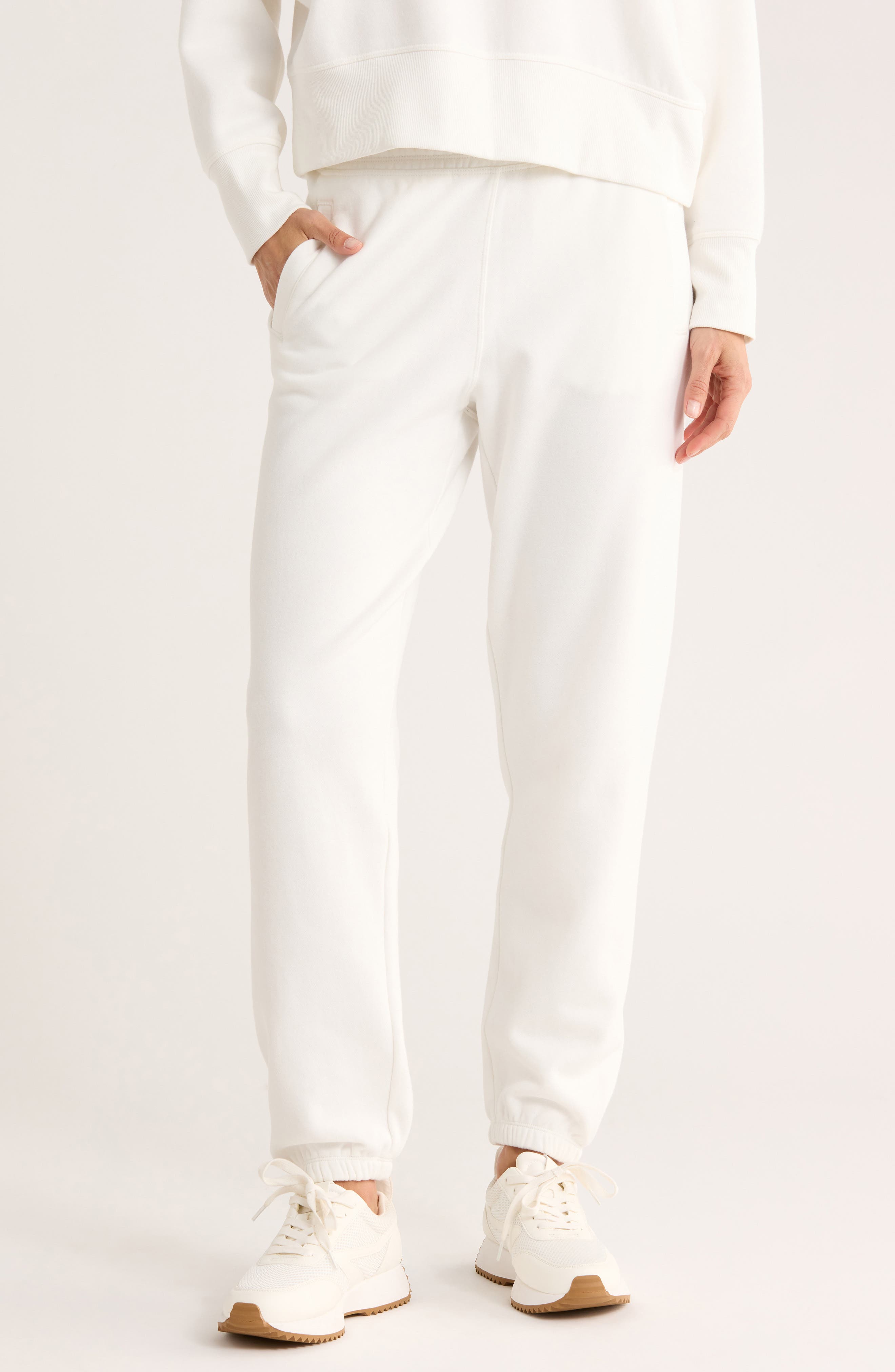 CALVIN KLEIN PERFORMANCE High Waist Relaxed Cotton Blend Sweatpants