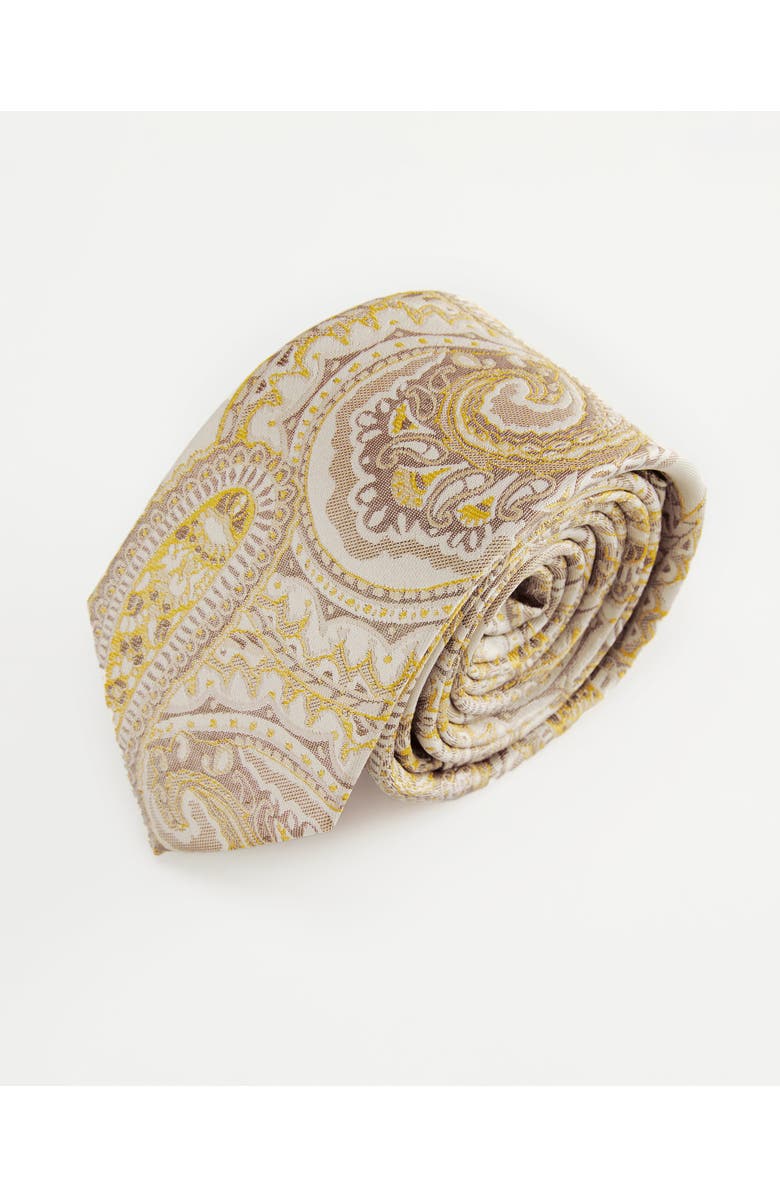 Knottery & Co Paisley Silk Jacquard Tie, Main, color, Latte