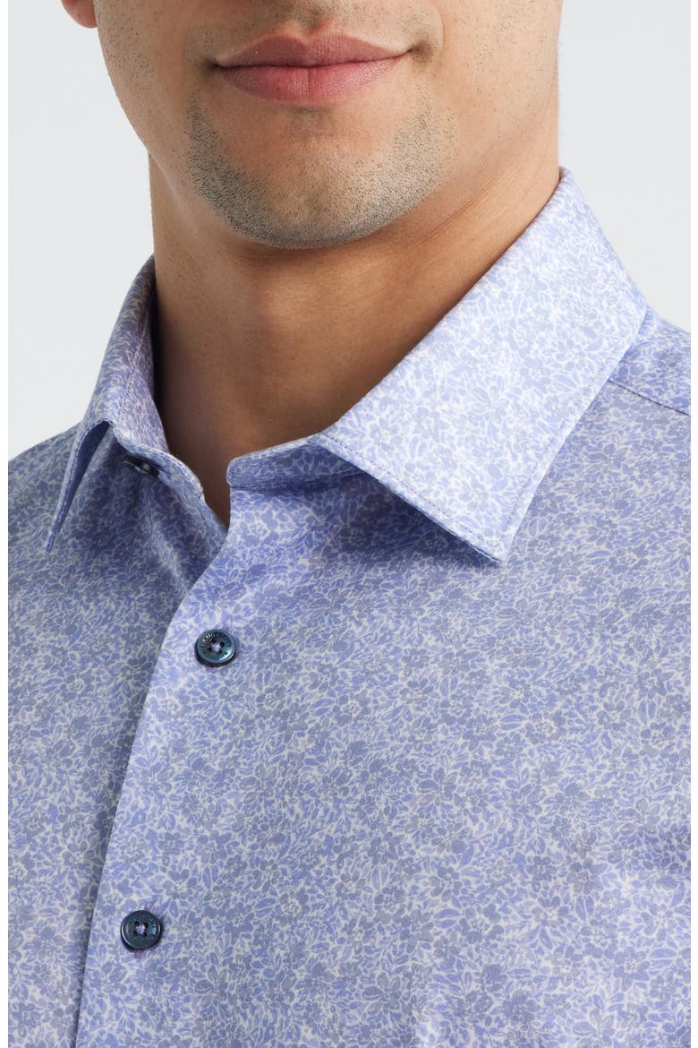 Miles OoohCotton® Floral Short Sleeve Button-Up Shirt, Alternate, color, ORCHID