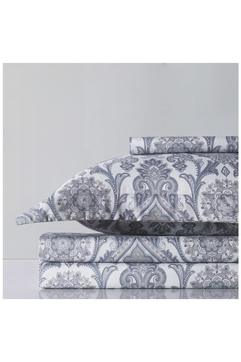 Luxury Premium Oversized Boho Paisley Print Reversible Comforter 3-Piece Set, Alternate, color, BOHO PAISLEY GREY