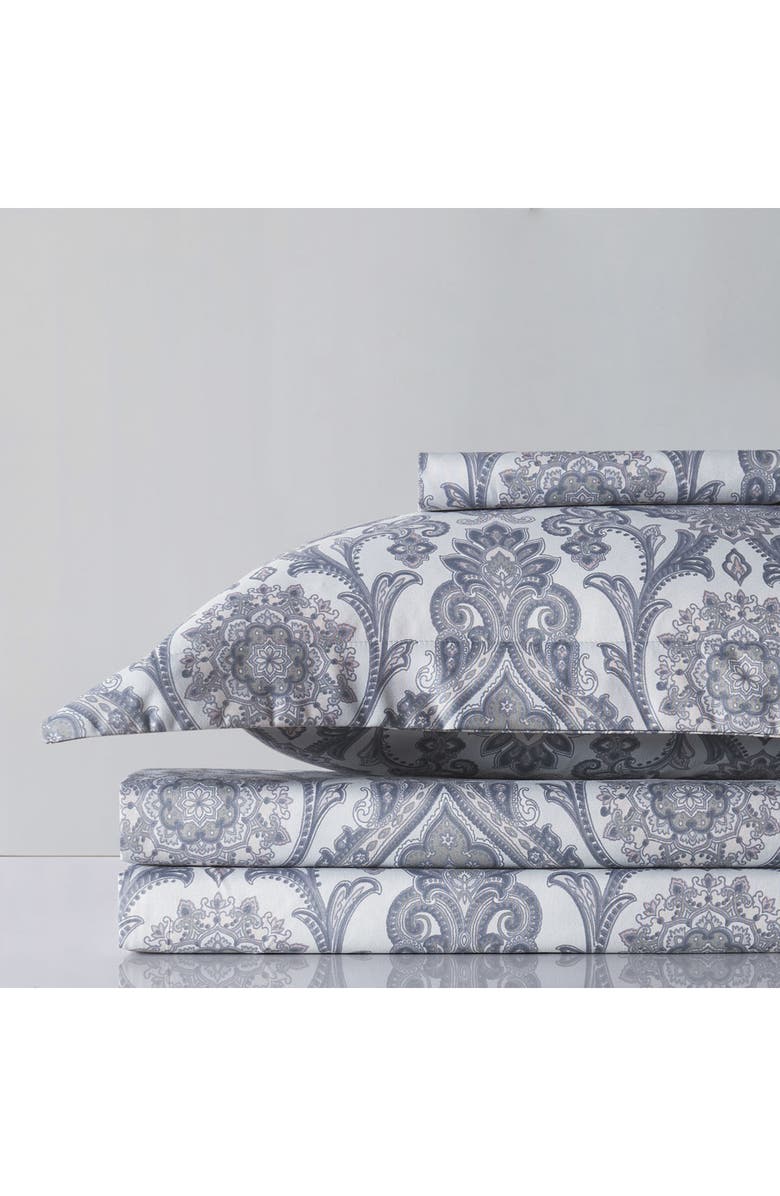 SOUTHSHORE FINE LINENS Luxury Premium Oversized Boho Paisley Print Reversible Comforter 3-Piece Set, Alternate, color, Boho Paisley Grey