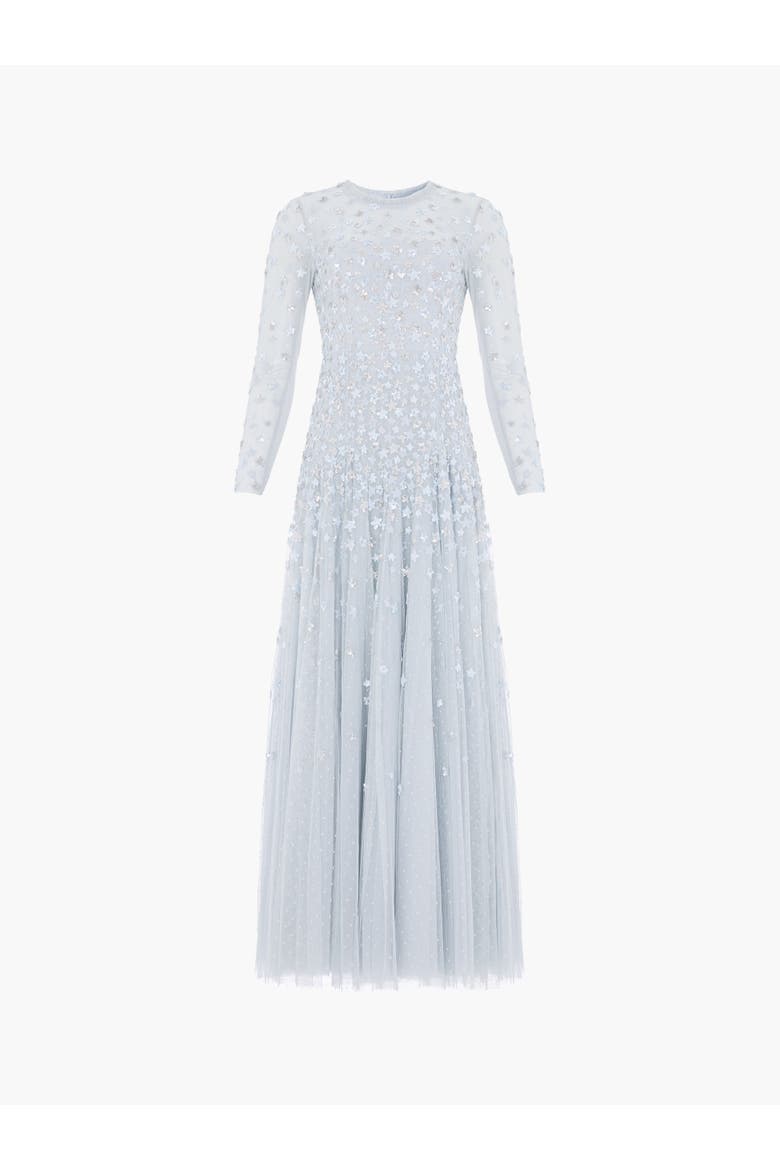 Starry Nights Round Neck Gown, Alternate, color, Ice Blue