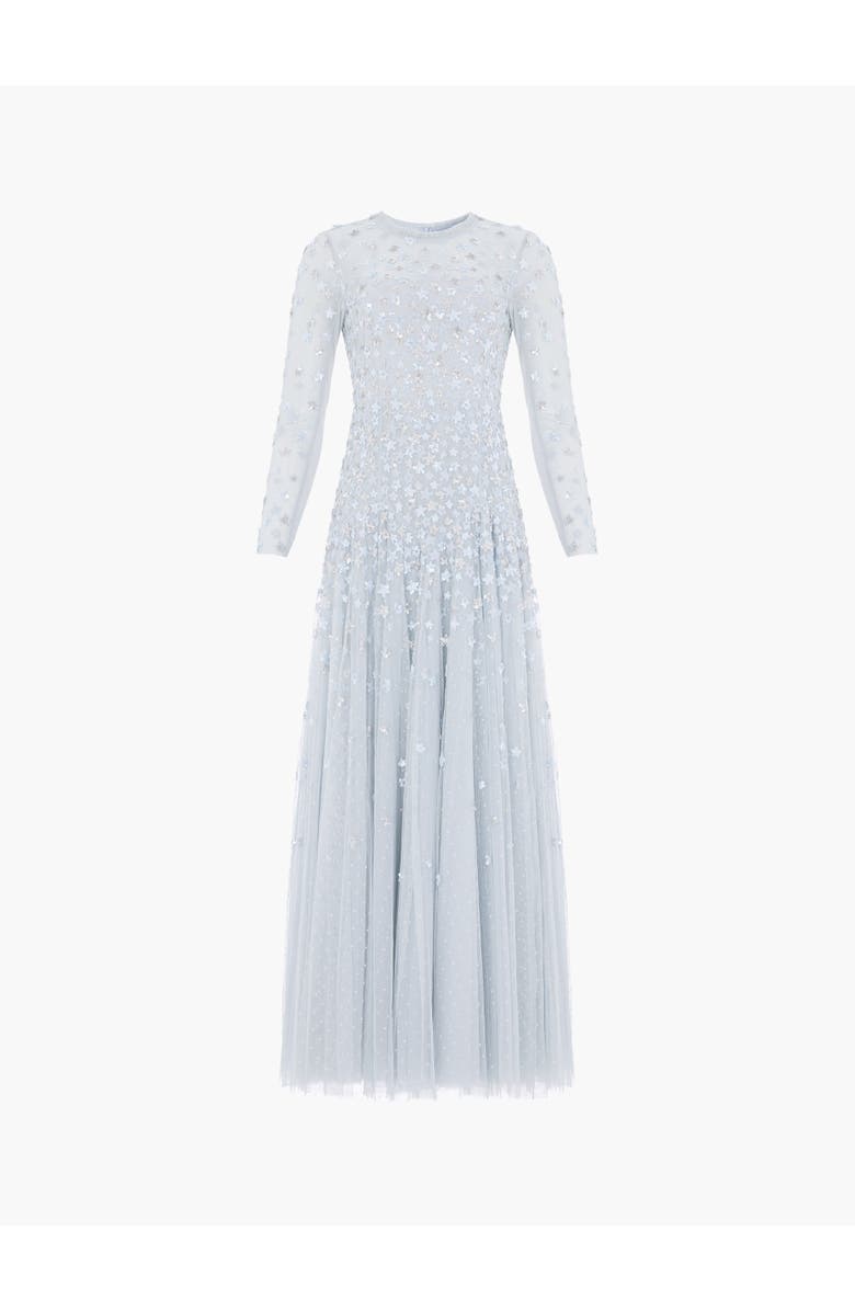 Needle & Thread Starry Nights Round Neck Gown, Alternate, color, Ice Blue
