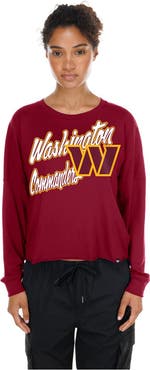 New Era Women's New Era Burgundy Washington Commanders Cropped Oversized Long Sleeve T-Shirt