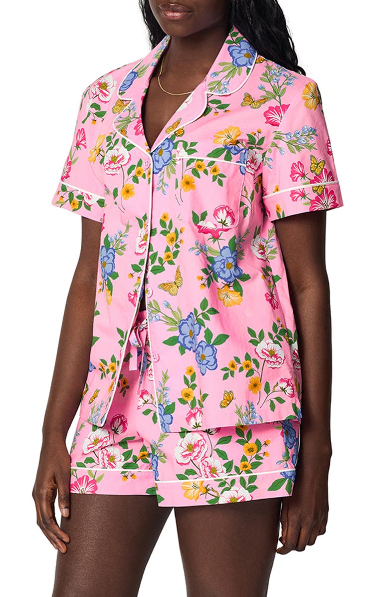 BedHead Pajamas Print Organic Cotton Poplin Short Pajamas, Alternate, color, Butterfly Garden