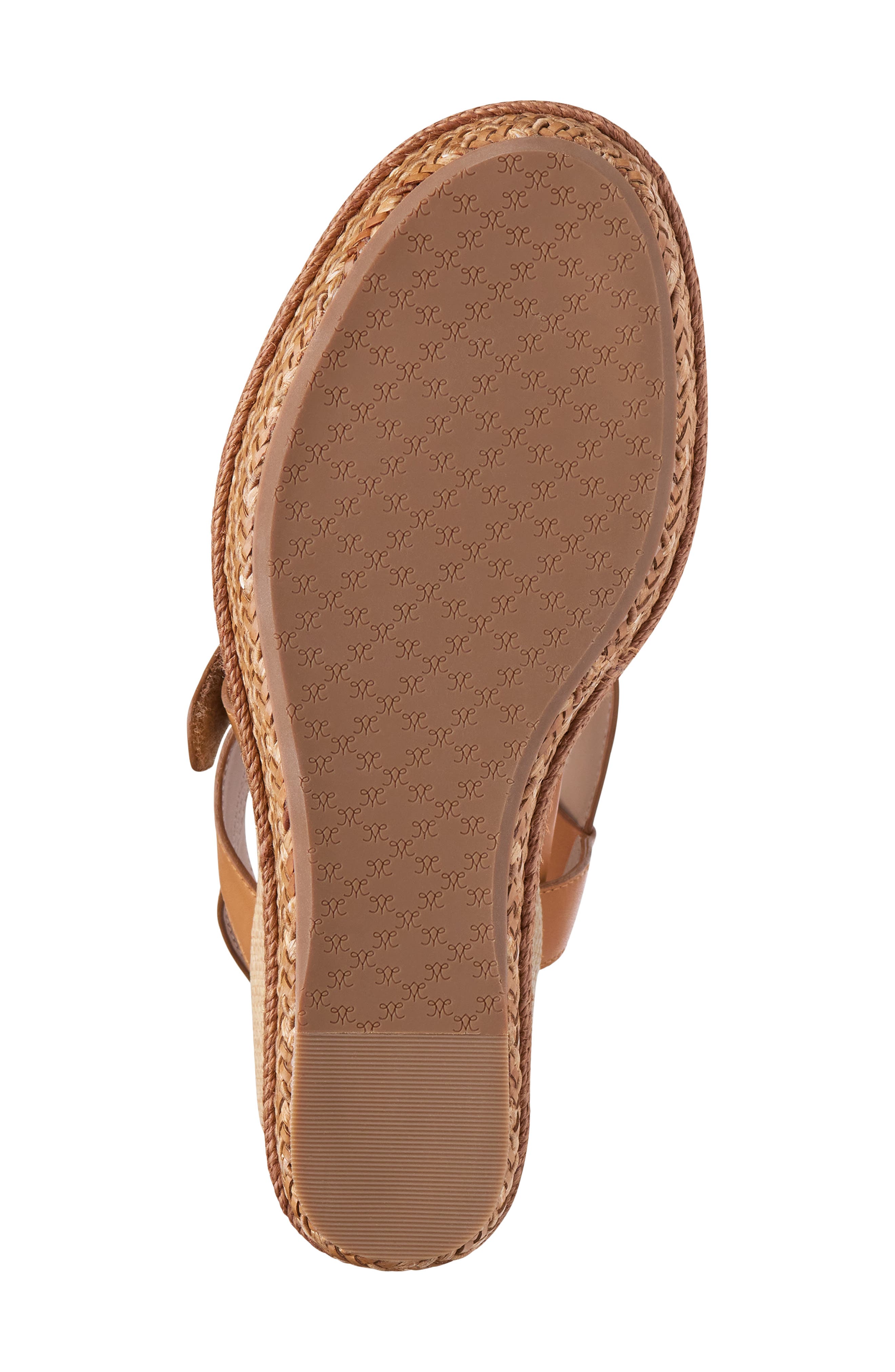 Johnston & Murphy Addison Asymmetric Slingback Platform Wedge Sandal, Alternate, color, Cognac Nappa Leather