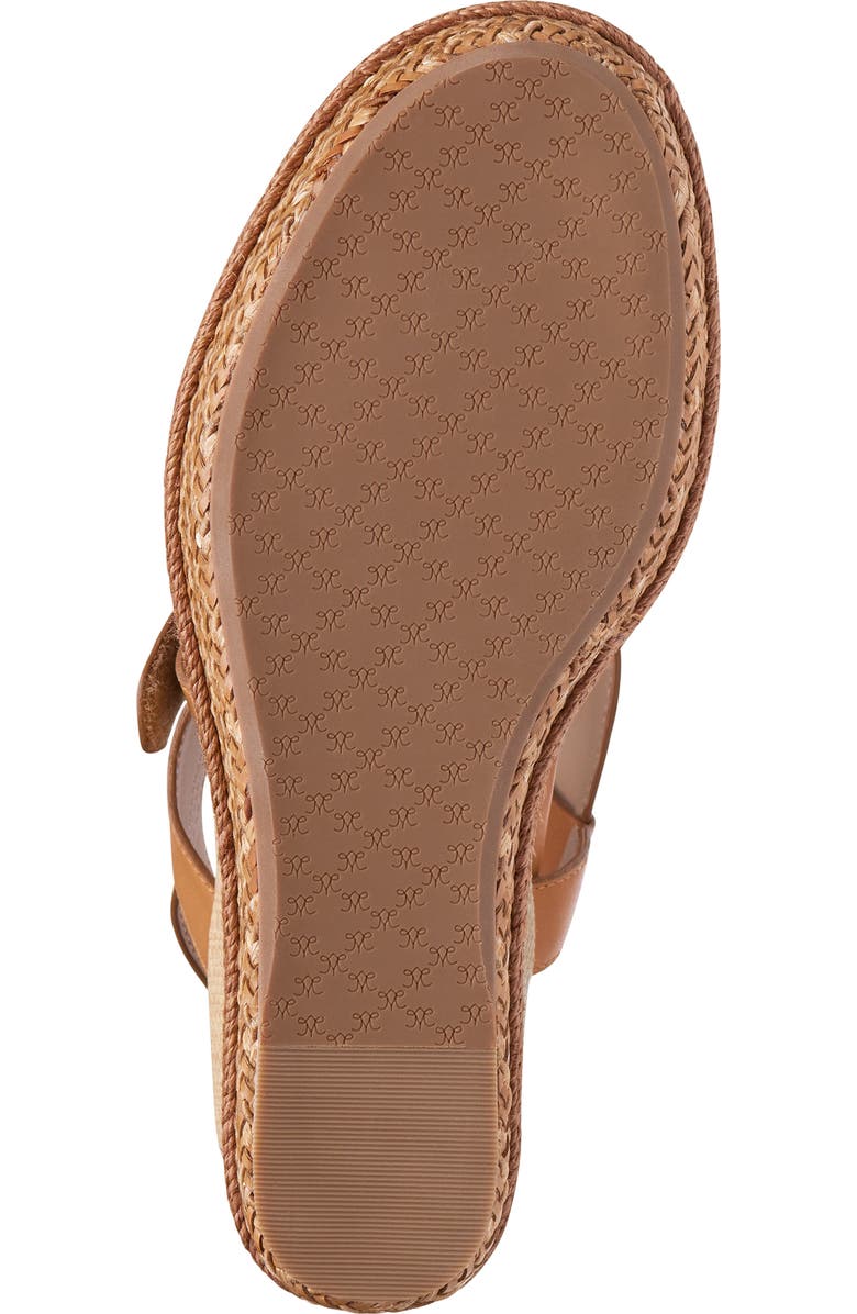 Johnston & Murphy Addison Asymmetric Slingback Platform Wedge Sandal, Alternate, color, Cognac Nappa Leather