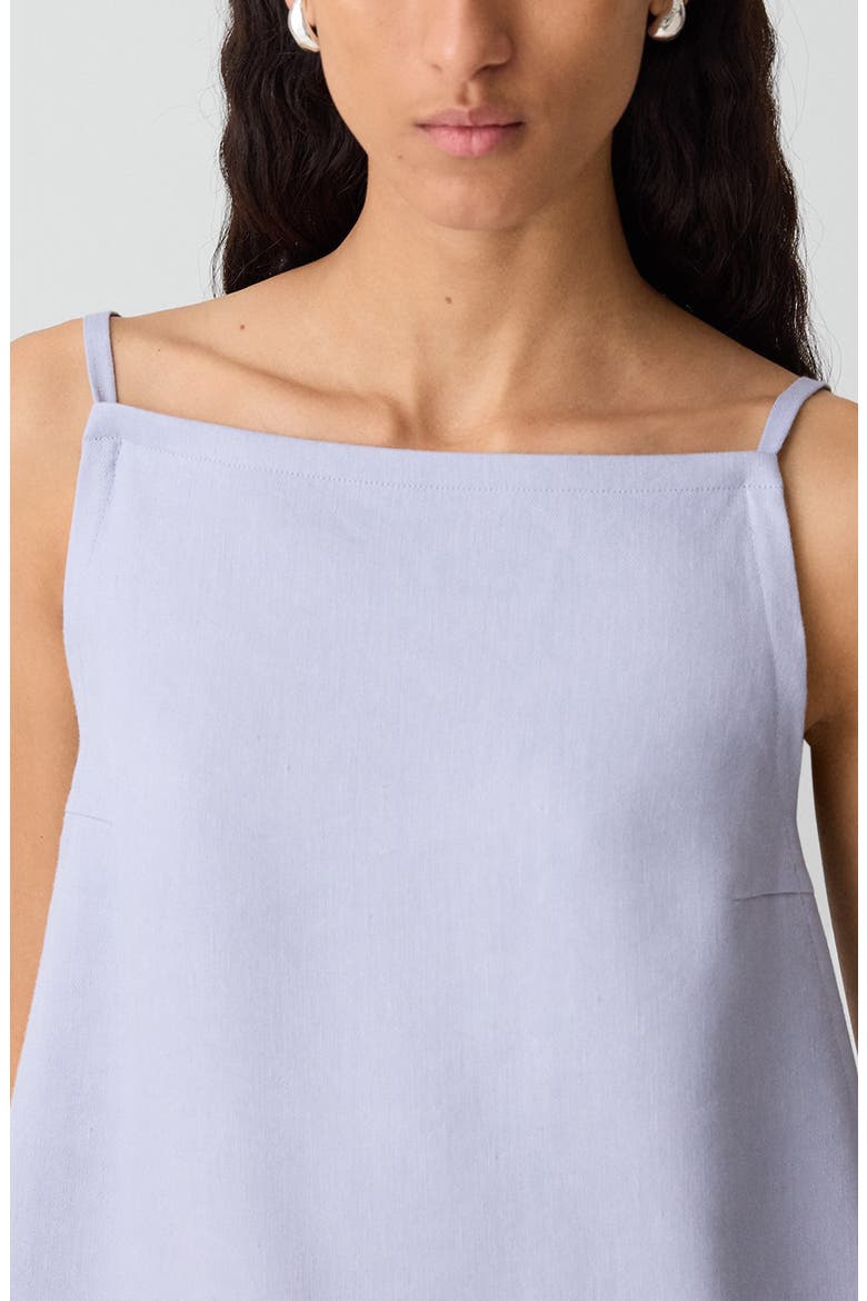 Apron Linen Blend Tank, Alternate, color, CORNFLOWER
