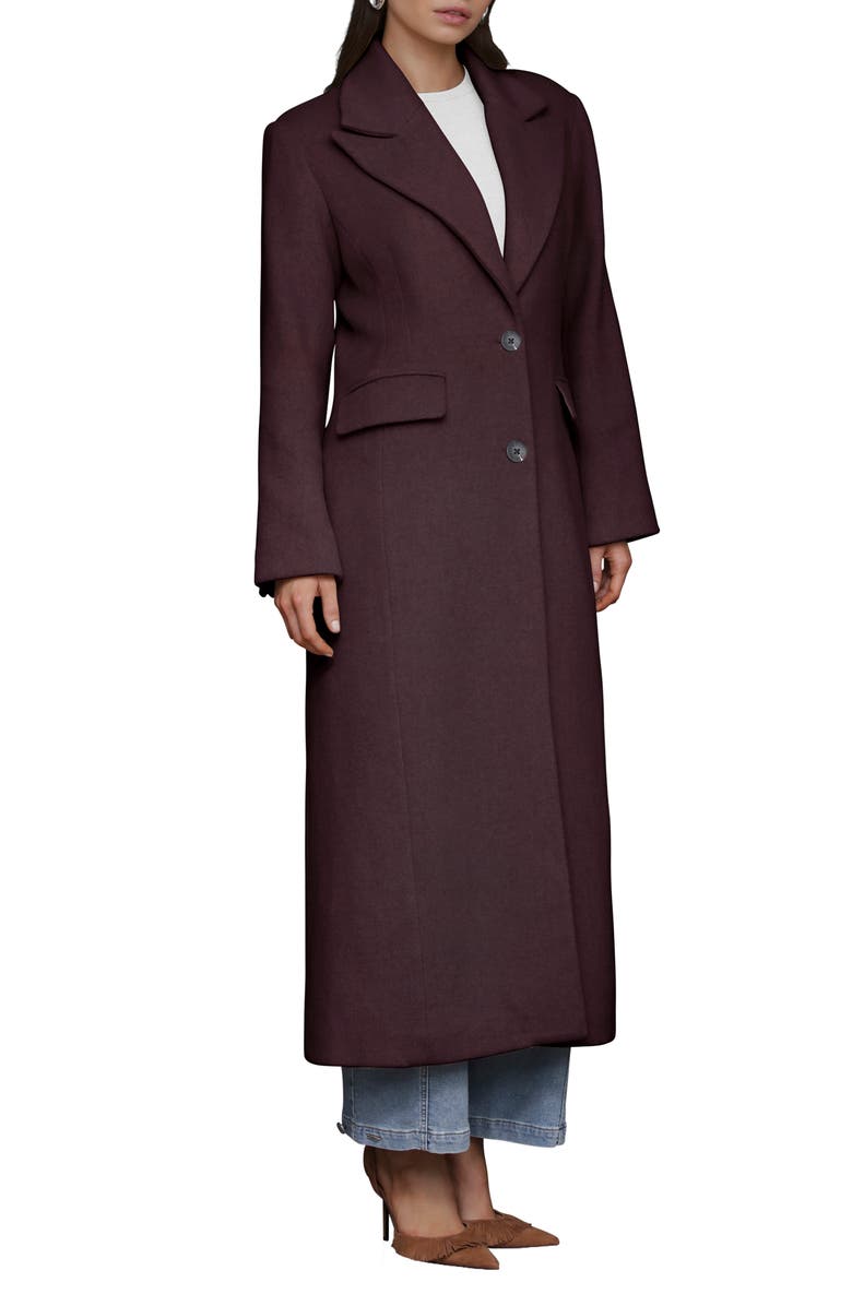 Avec Les Filles Strong Shoulder Hourglass Single Breasted Coat, Alternate, color,