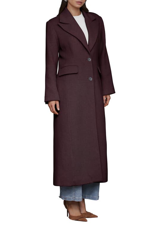 Avec Les Filles Strong Shoulder Single Breasted Coat In Burgundy
