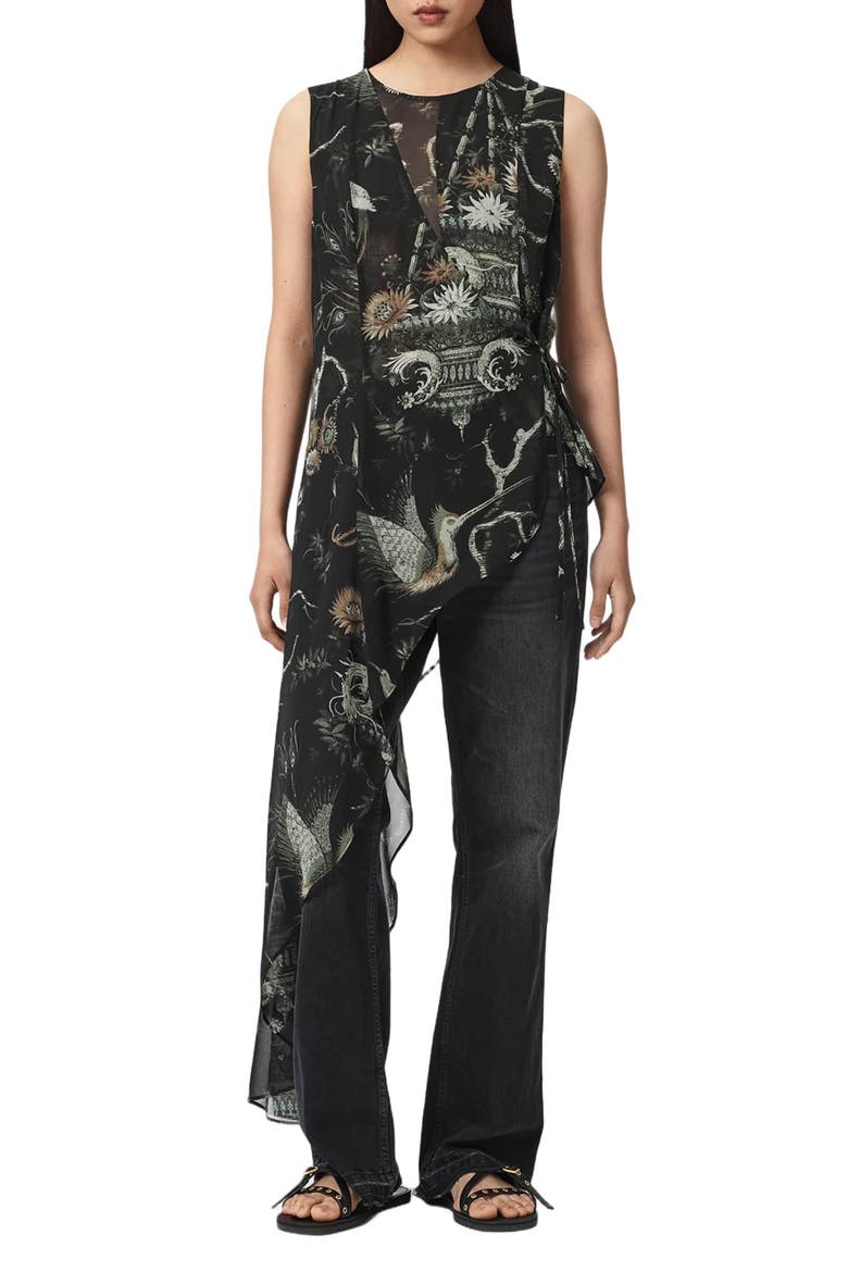 Enola Asymmetric Tie Waist Top, Main, color, TARAVAO SOFT GREEN