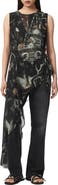 AllSaints Enola Asymmetric Tie Waist Top