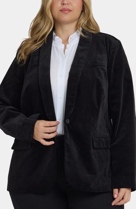 Velveteen Tuxedo Jacket (Plus)