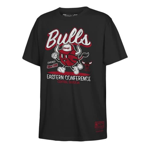 Mitchell & Ness Youth  Black Chicago Bulls Retro Mascot Script T-shirt
