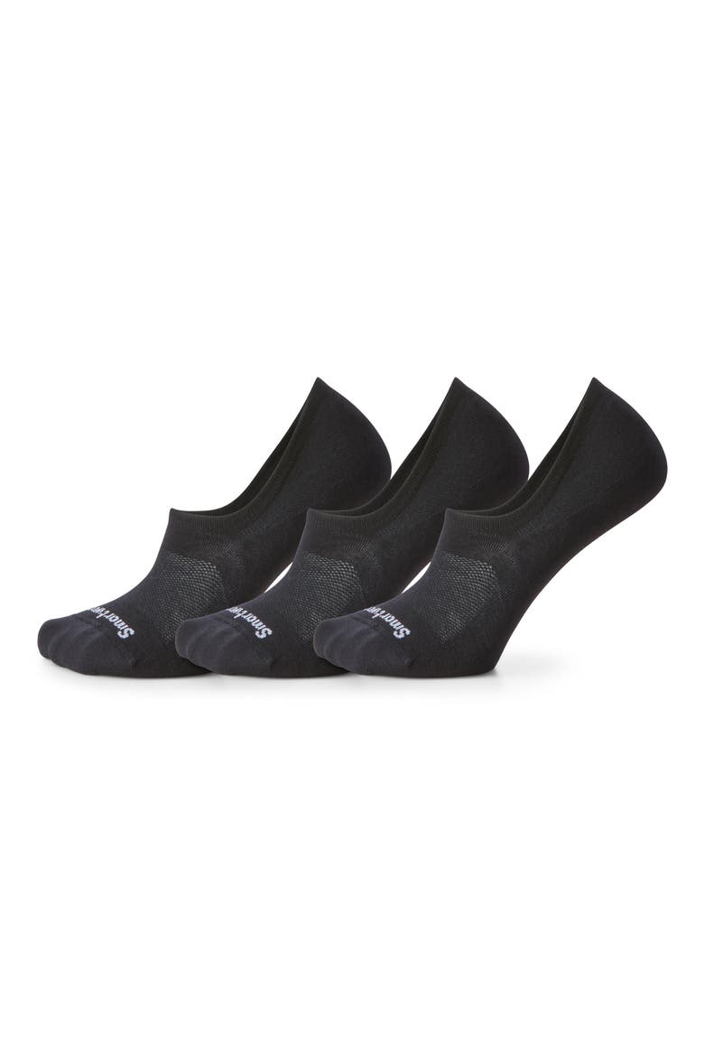 Everyday 3-Pack Wool Blend No Show Socks, Main, color, BLACK