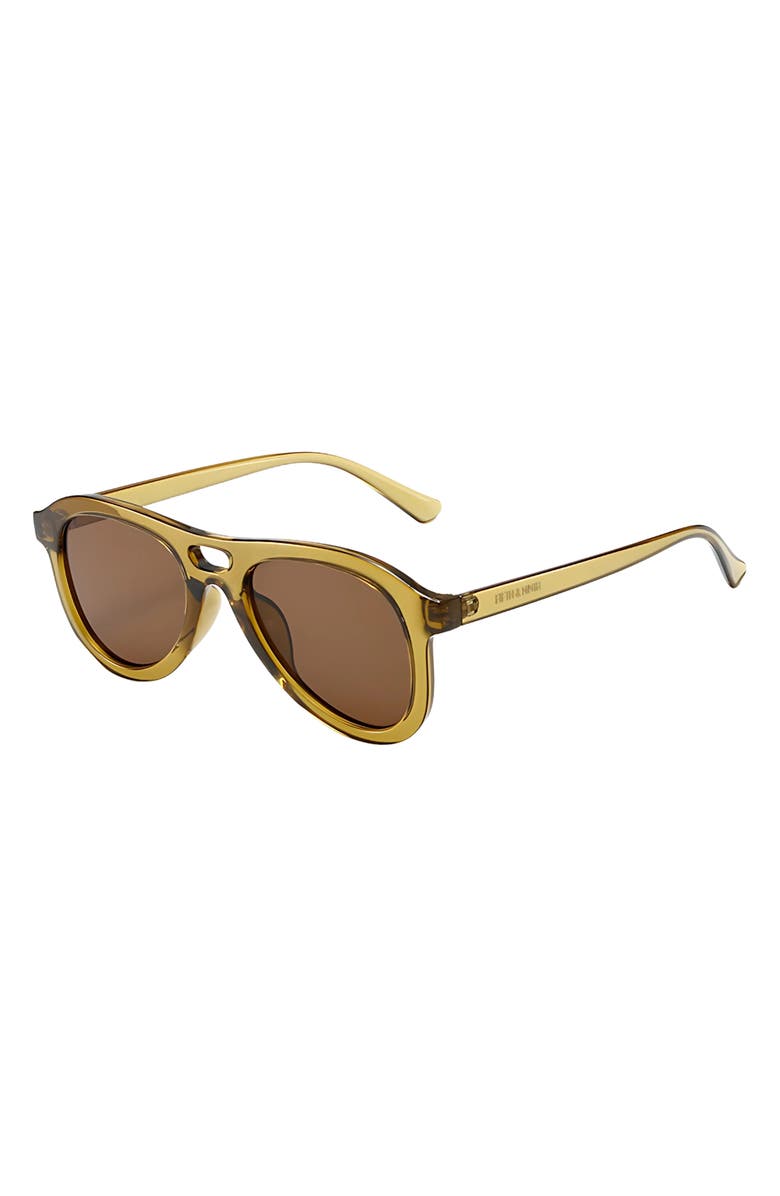 Fifth & Ninth Thayer 50mm Polarized Aviator Sunglasses, Alternate, color, Transparent Moss / Brown