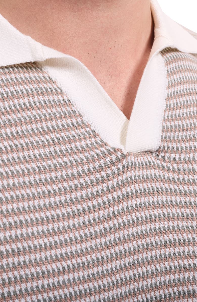 Bugatchi Johnny Collar Stripe Sweater, Alternate, color, Camel