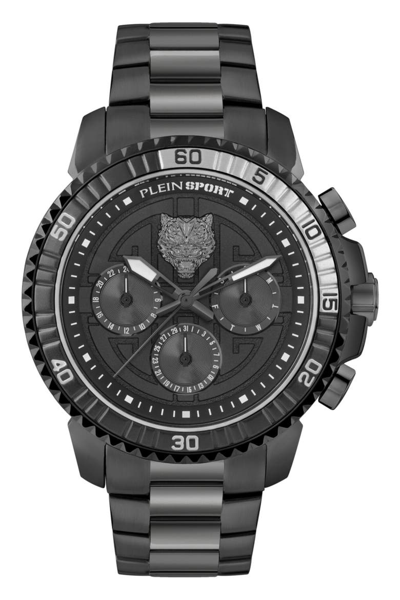 Powerlift Three Hand Quartz Bracelet Watch, 45mm, Main, color, BLACK