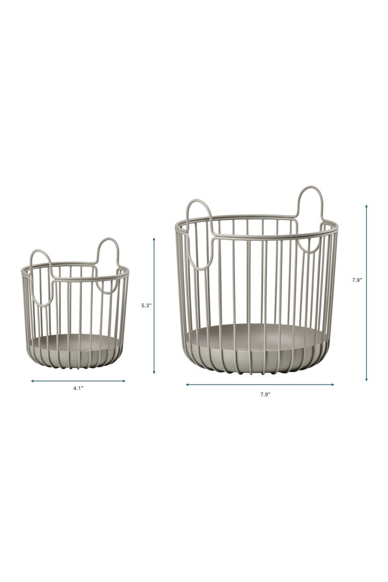 Inu Set of 2 Tabletop Wire Baskets, Alternate, color, TAUPE