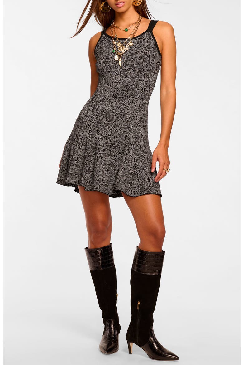 Lidia Metallic Sleeveless Minidress, Main, color, PLATINUM JACQUARD