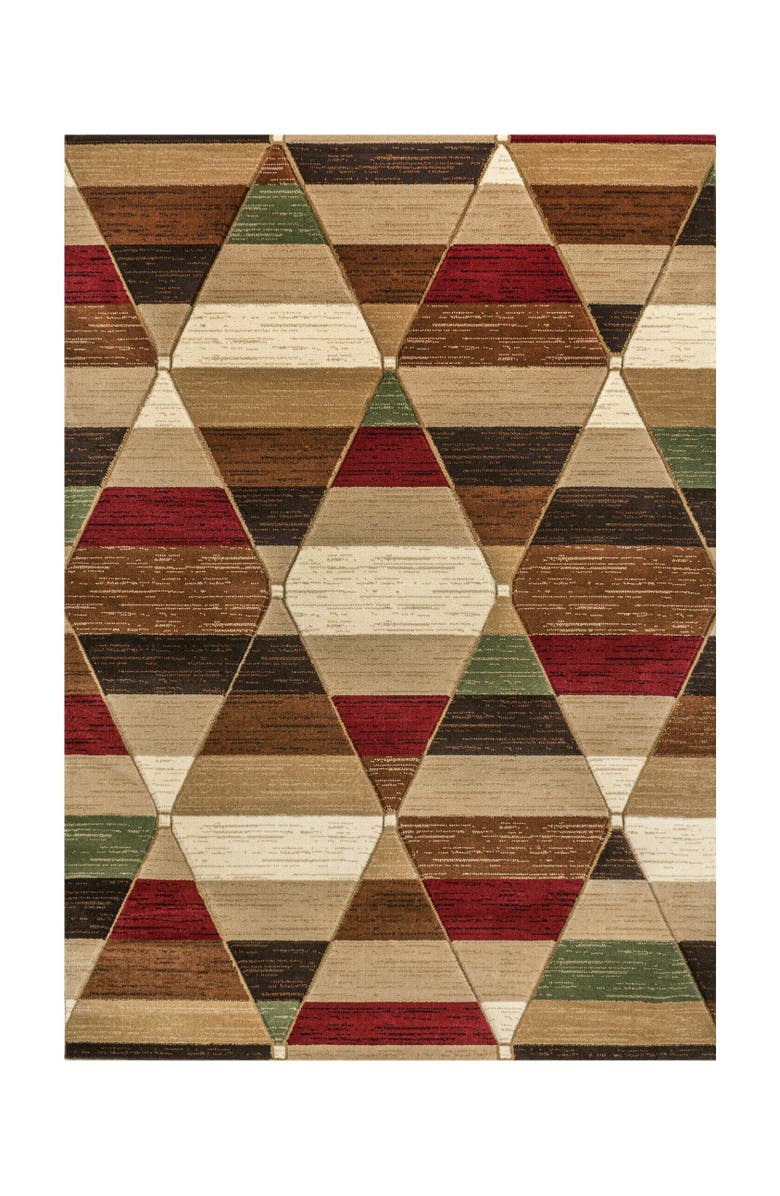 JONATHAN Y Kehoe Retro Diamonds Geometric Area Rug, Main, color, Red/Brown/Cream