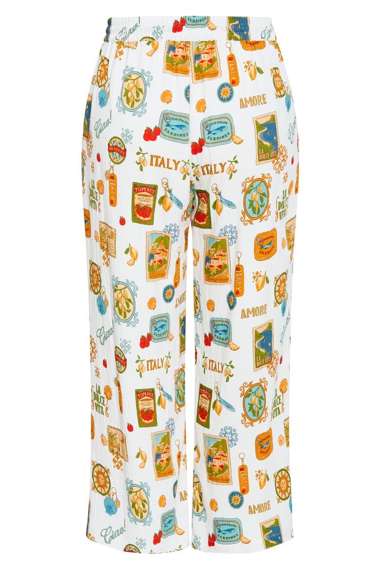 Amore Print Wide Leg Pants, Alternate, color, CREME LA DOLCE