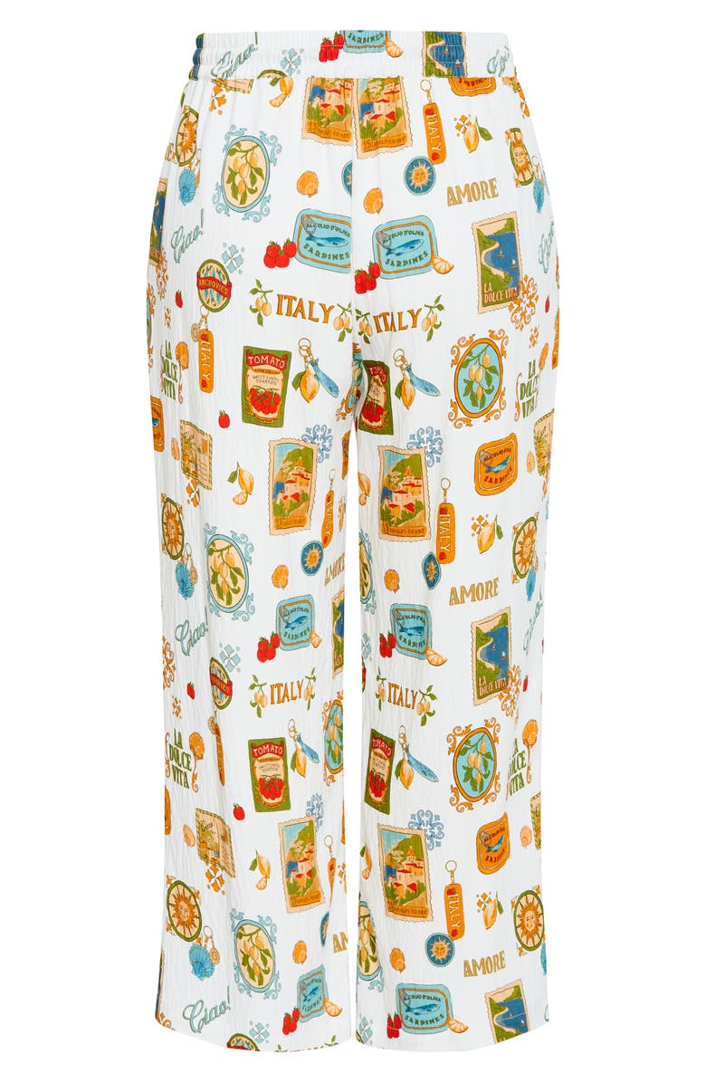 City Chic Amore Print Wide Leg Pants, Alternate, color, 