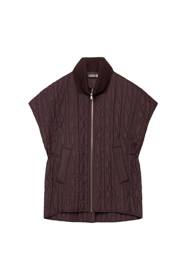 Quilted Vest, Alternate, color, Brown