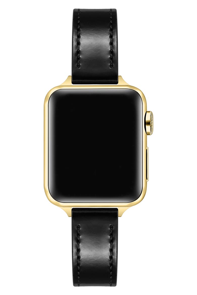 Carmen Patent Leather Watchband, Alternate, color, BLACK