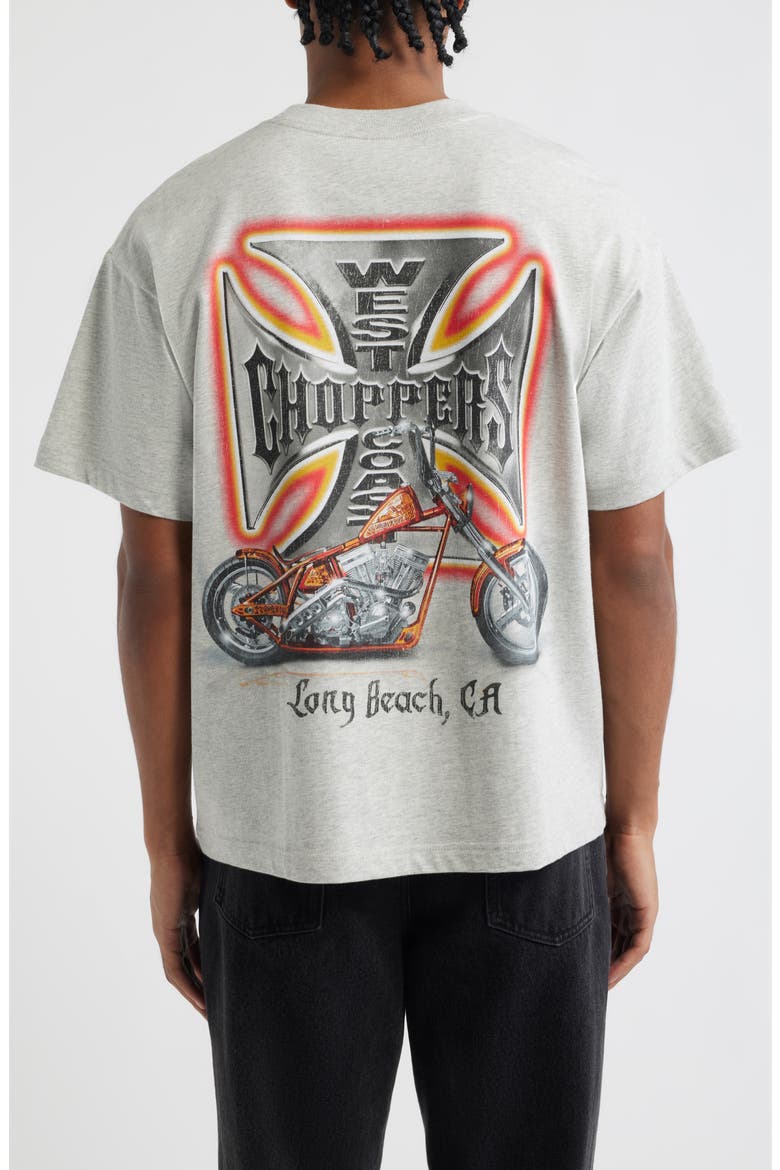 West Coast Choppers Orange Glow Graphic T-Shirt, Alternate, color, HEATHER GREY