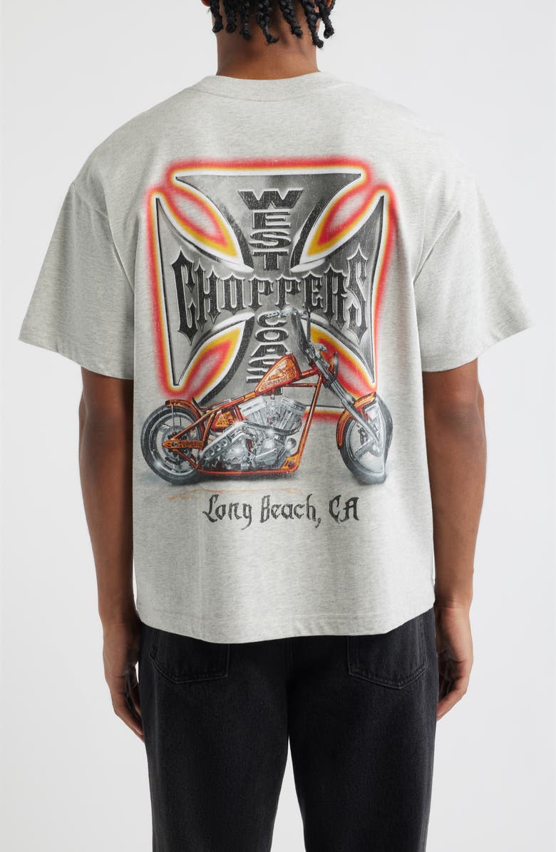 ID Supply Co West Coast Choppers Orange Glow Graphic T-Shirt, Alternate, color, Heather Grey