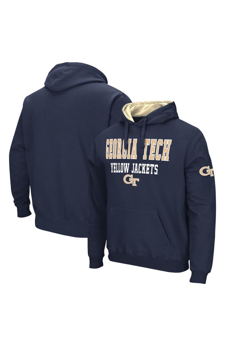 COLOSSEUM Men's Colosseum Navy Georgia Tech Yellow Jackets Sunrise Pullover Hoodie, Alternate, color, 