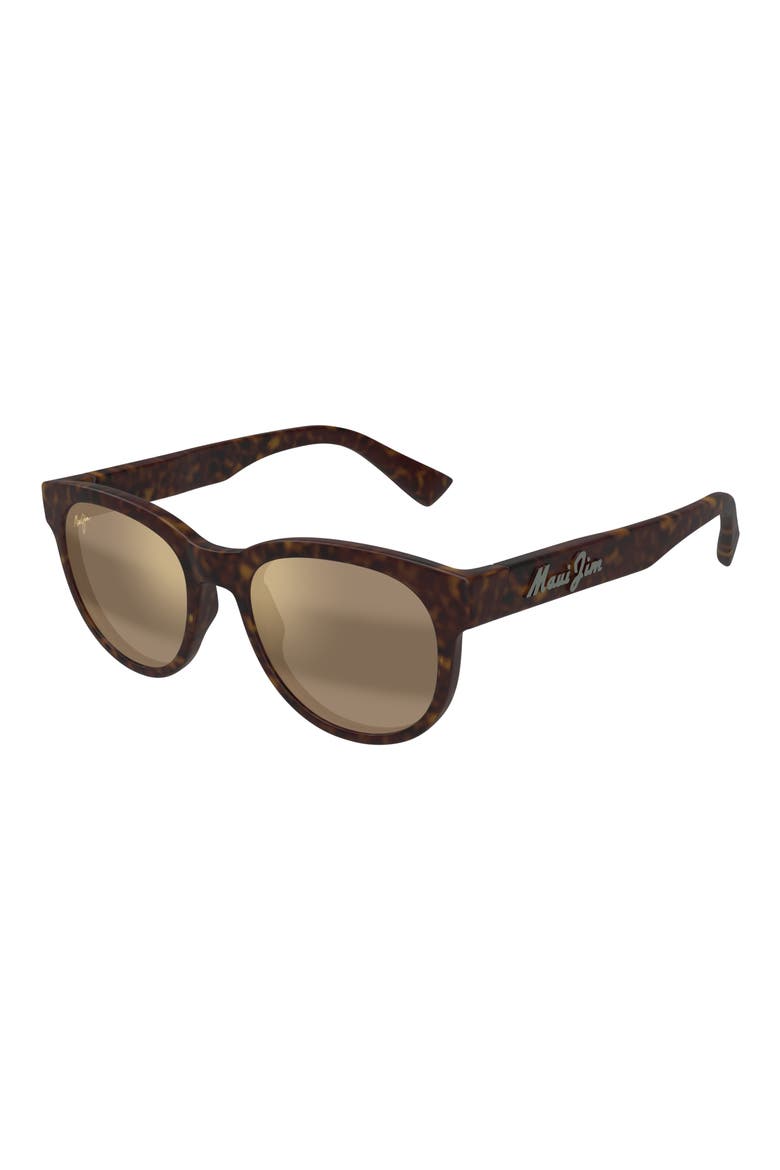 Maoli 52mm PolarizedPlus2® Round Sunglasses, Alternate, color, MATTE DARK HAVANA