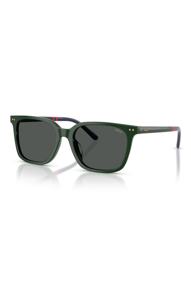 54mm Square Sunglasses, Alternate, color, SHINY GREEN / DARK GREY