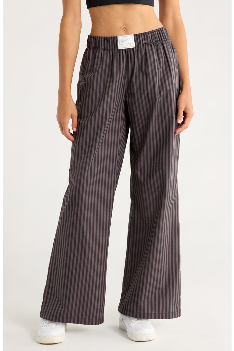 Sportswear Stripe Poplin Pants, Main, color, BLACK/ THUNDER GREY/ BLACK