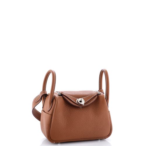 Pre-owned Hermes Hermes Lindy Bag Clemence Mini In Gold